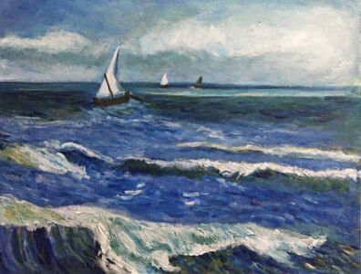 Recreation of van Gogh's The Sea at Les Saintes-Maries-de-la-Mer,