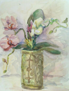 Orchids and Terracotta Vase